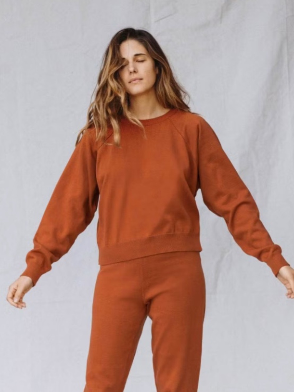 Christy Dawn Rust Crewneck Sweater and Jogger Set